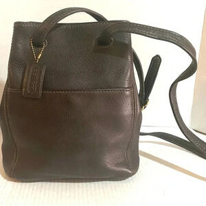 Coach vintage black leather crossbody handbag